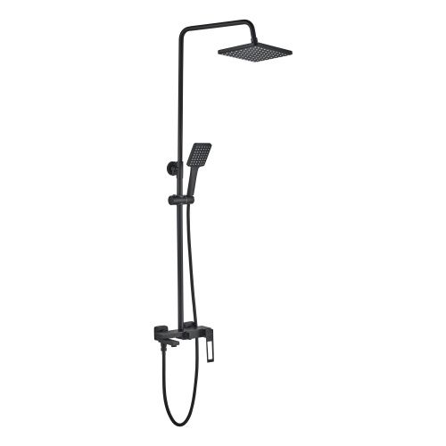 Душевая стойка Haiba HB24817-7 настенная цвет черный - фото 2