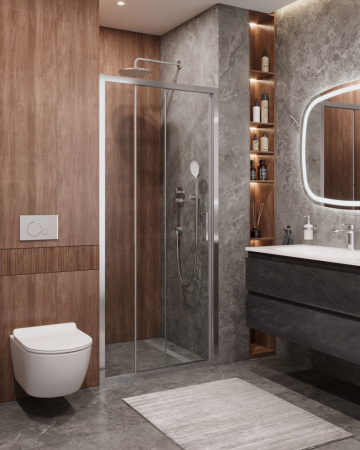 Душевая дверь Cezares MOLVENO MOLVENO-BF-3-90-C-Cr-IV 90х195 стекло прозрачное профиль хром глянцевый