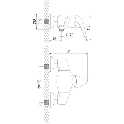 Смеситель для душа LeMark Poseidon LM4233C настенный хром - фото 2
