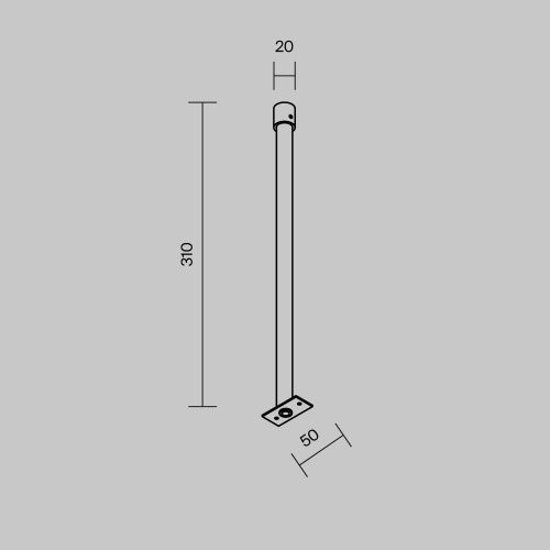 Жесткий подвес для уличной трековой системы Maytoni Outdoor Elasity IP O-TR001-HL-W300 - фото 3