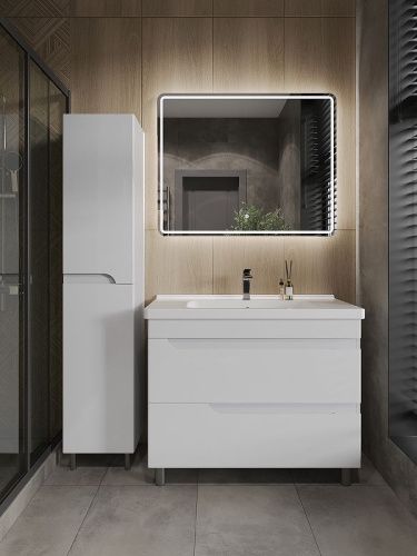 Тумба с раковиной Orange TOPLINE-Milano TMR100+RA 100х50 цвет белый - фото 4