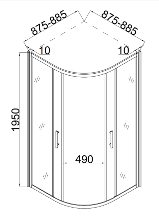 Душевой уголок Taliente TA-09091-1CB 90х90 стекло прозрачное профиль черный без поддона