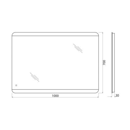 Зеркало с подсветкой BelBagno SPC-CEZ-1000-700-LED-TCH 100х70 подвесное