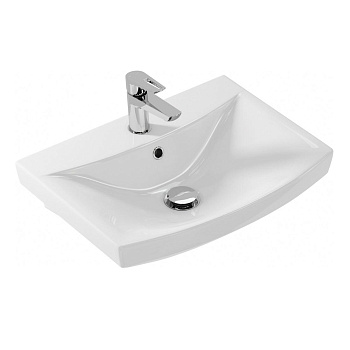 Раковина из сантехнического фарфора Onika Carina UM-CAR55/1 55х40 накладная цвет белый 1 отверстие под смеситель