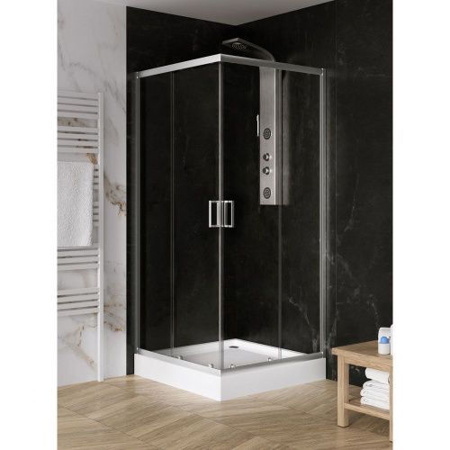 Душевой уголок New Trendy SUVIA ZS-0004 90х90 стекло прозрачное профиль хром с поддоном - фото 2