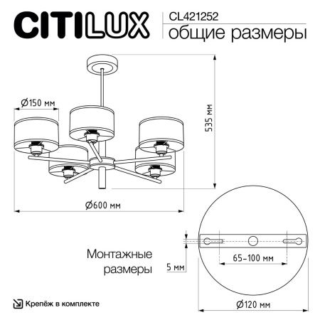 Люстра на штанге Citilux Alton (Алтон) CL421252