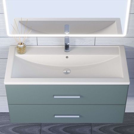 Раковина из искусственного камня Uperwood Foster Quartz 291030044 100х50 полувстраиваемая цвет белый