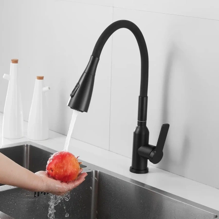 Смеситель для кухни Shevanik S843H-3 на мойку черный