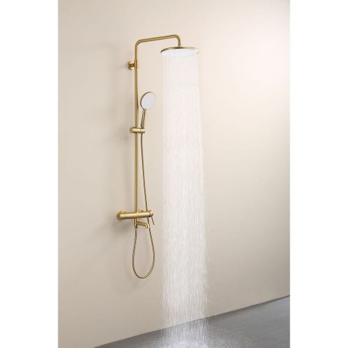 Душевая стойка Raglo R20.24.03 настенная цвет сатин золотой - фото 4