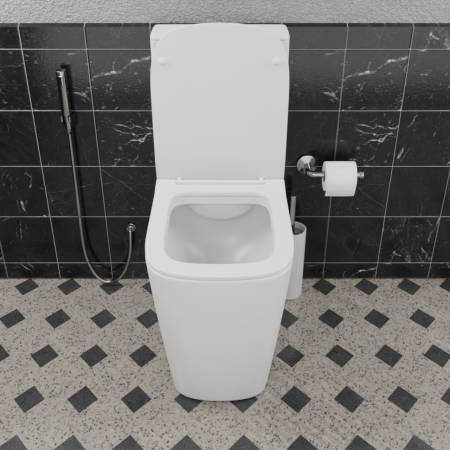 Унитаз напольный с бачком CeramaLux 1288A белый с сиденьем микролифт безободковый