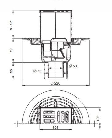 Душевой трап Alcadrain APV2321 20х20 хром