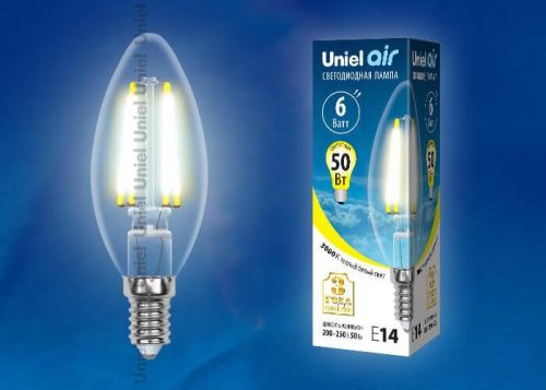 Лампа светодиодная филаментная Uniel Multibright (Мултибригхт) LED-A60-7W/WW/E27/CL/MB GLM10TR картон - фото 2