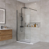 Душевая перегородка BelBagno KRAFT KRAFT-L-1-90-C-NERO 90х195 стекло прозрачное профиль черный