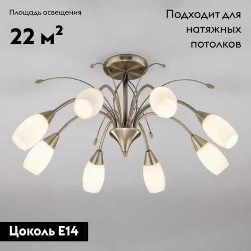 Люстра потолочная Eurosvet Ginevra (Гиневра) 30280/8 античная бронза - фото 2