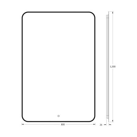 Зеркало с подсветкой Defesto AURA DF 2970S 80х120 подвесное