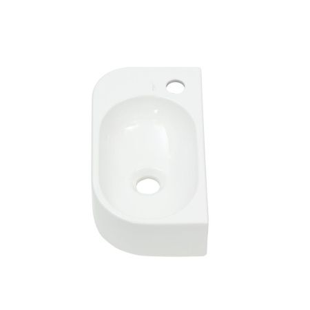 Раковина из сантехнического фарфора Melana 78204R-805 40х20 подвесная цвет белый 1 отверстие под смеситель