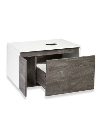 Тумба под раковину Runo БАРИ 00-00001379 80х50 подвесная цвет белый/серый