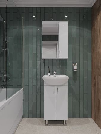 Тумба с раковиной Orange Лайт LA-45TUW+RA 50х40 напольная цвет белый