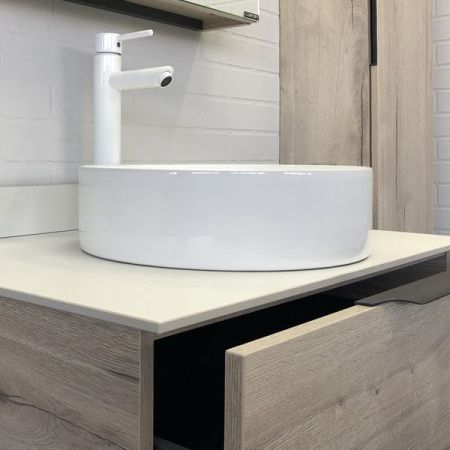 Тумба с раковиной Comforty Порто 00-00009321CF 80х50 подвесная цвет серый