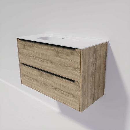 Тумба с раковиной La Fenice TESORO NFNC-01-TES-DNN-100-2-3-100 100х50 подвесная цвет коричневый