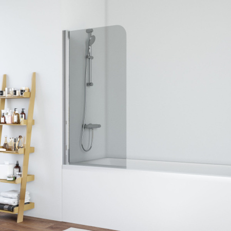 Душевая шторка на ванну Vegas-Glass EV+EV NOVO EV 70 08 07 70х139 стекло тонированное профиль хром глянцевый ориентация универсальная