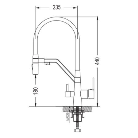 Смеситель для кухни Shevanik S278H на мойку черный