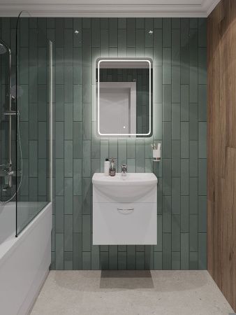 Тумба с раковиной Orange Лайт LRA-50TUW+RA 50х40 цвет белый