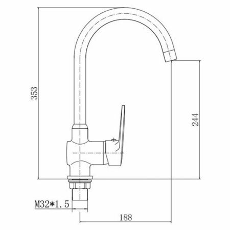 Смеситель для кухни Fashun A4068 на мойку хром