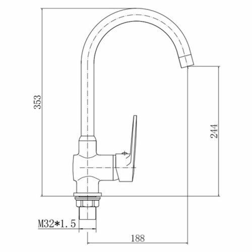 Смеситель для кухни Fashun A4068 на мойку хром - фото 3