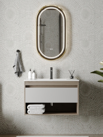 Раковина из сантехнического фарфора Teymi Ritta T51001 81х47 встраиваемая цвет белый 1 отверстие под смеситель