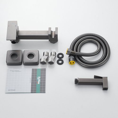 Гигиенический душ со смесителем Raffine F237T оружейная сталь - фото 4