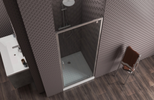 Душевая дверь Bravat Drop BD080.4110A 80х200 стекло прозрачное профиль хром - фото 4