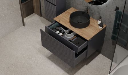 Тумба под раковину Jorno COSSETY Coss.01.80/P/A-DZ/JR 80х50 подвесная цвет черный