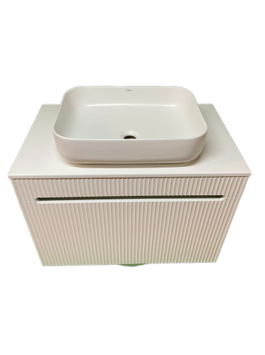 Тумба с раковиной Sintesi STL.W7815_SIN-LVB-APP-409 80х55х50 подвесная цвет белый - фото 3