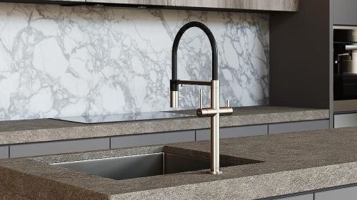 Смеситель для кухни Boheme Uno 115-MG на мойку золото - фото 2