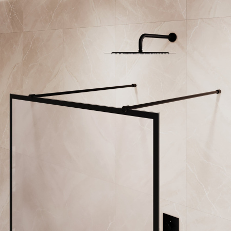 Душевая перегородка RGW Walk In 35101712-84 120х200 стекло с рисунком профиль черный