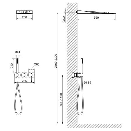 Душевая система Timo Saona SX-2340/00SM встраиваемая в стену цвет хром