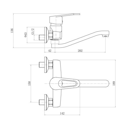 Смеситель для кухни Plstart PL4606 настенный хром - фото 3
