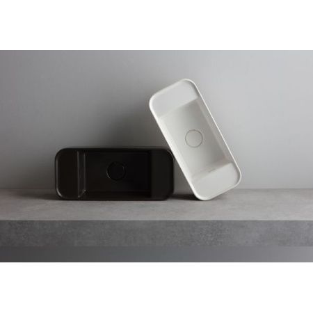 Раковина керамическая White Ceramic Geo Mini W710705 50х20 накладная цвет черный