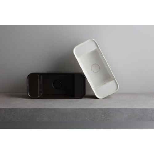 Раковина White Ceramic Geo Mini 51 см W710705 накладная цвет черный матовый - фото 2