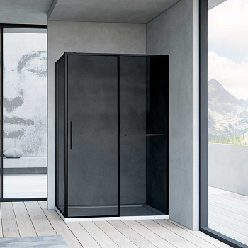 Душевой уголок Vincea Slim Soft VSR-1SS9012CGB 120х90 стекло тонированное профиль черный без поддона