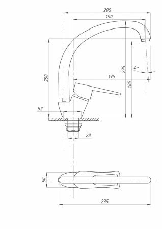 Смеситель для кухни FAUZT FZs-863-129 на мойку хром