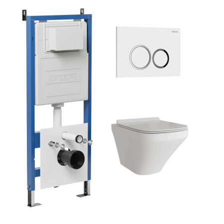 Инсталляция + кнопка смыва + унитаз Grossman Galaxy 97.4440S.01.000 Инсталляция + кнопка смыва + унитаз Grossman Galaxy 97.4440S.01.000