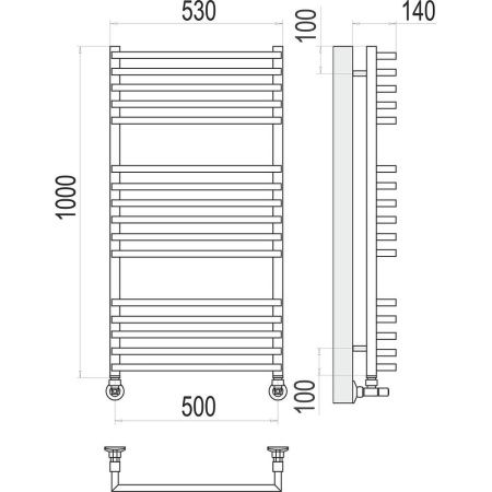 Полотенцесушитель водяной Terminus 4670078513410 55х100 хром