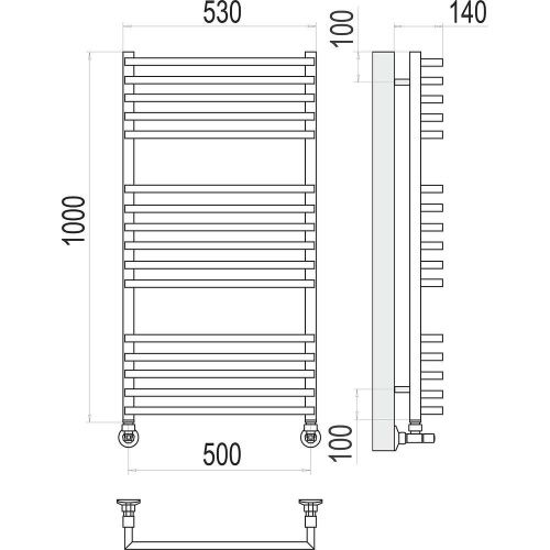 Полотенцесушитель водяной Terminus 4670078513410 55х100 хром - фото 3