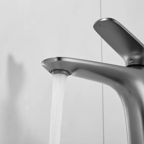 Смеситель Shevanik S8501T на раковину оружейная сталь - фото 5