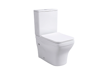 Унитаз напольный с бачком Aquatek АМАДЕО AQ2914-00 белый с сиденьем микролифт безободковый душевой смыв