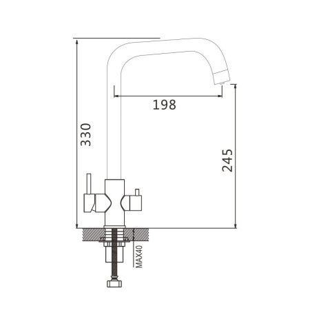 Смеситель для кухни Shevanik S228G на мойку золото
