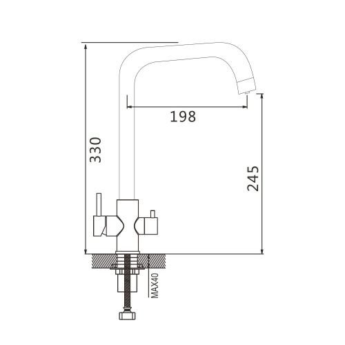 Смеситель для кухни Shevanik S228G на мойку золотой сатин - фото 3