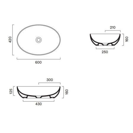 Раковина керамическая Catalano Sfera 522600021 60 см накладная цвет белый без отверстий под смеситель